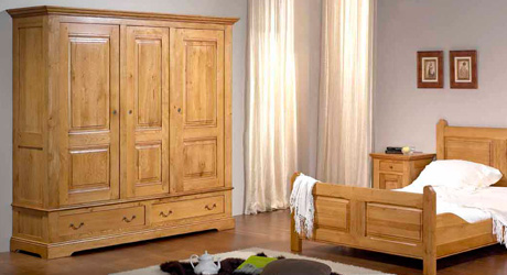 meubles massifs armoire lit et chevets en chêne massif de France